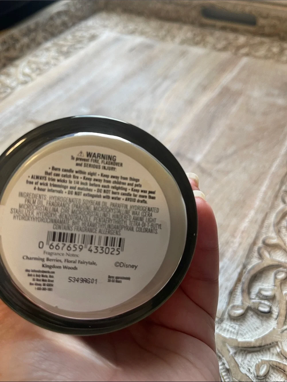 Bath & Body Works Disney Princess Single Wick Candle - Pink & Gold Accents
